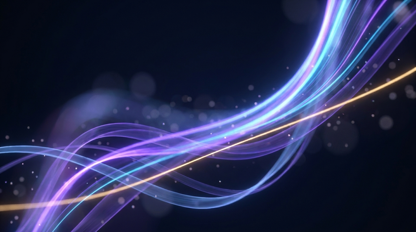 Abstract sales and revenue data art in violet and cyan