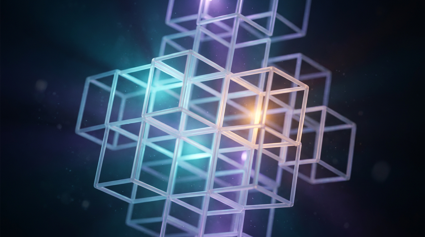 Abstract glowing lattice representing stock and inventory