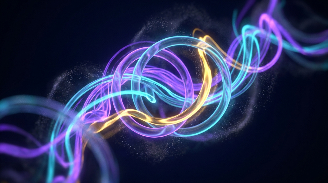 Abstract flowing conduits representing operational process